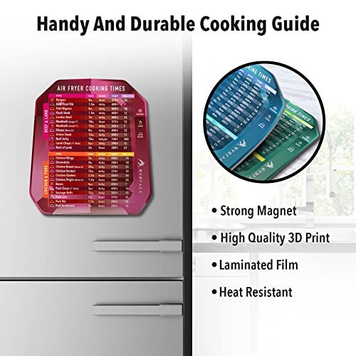 Air Fryer Cheat Sheet Magnets Cooking Guide, Air Fryer Magnetic Cheat Sheet Set Cooking Times Chart - Instant Vortex Air Fryer Accessories Oven Cooking Pot Temp Cookbooks (RGB)