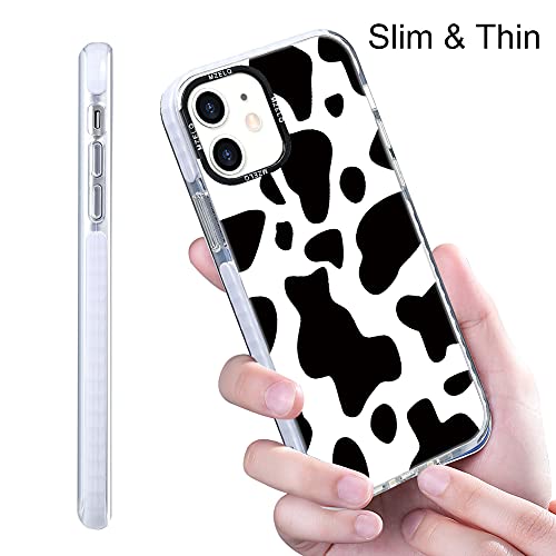 MZELQ Designed for iPhone 11 Case, Cute Cow Print TPU Phone Cow Patterns Case + Screen Protector Compatible with iPhone 11 6.1 inch Fit Girls Women iPhone 11 Case