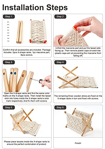 Mkono Macrame Magazine Rack Boho Magazine Holder Storage Standing Basket for Books, Newspapers, Swaddle Blanket, Living Room, Bathroom, Office, Nursery, Home Decor, Medium Size, 14’’L x 10’’W