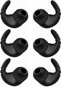 bllq sports earbuds stabilizers ear hooks fins wing anti-slip anti-drop replacement ear tips adapters for in ear earphones 3.8mm to 5.5mm nozzle , 3 pairs ,black
