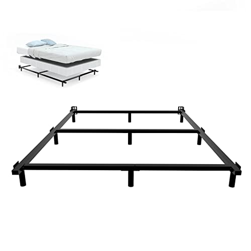 AMOBRO Bed Frame King Size, Easy Assembly Metal King Bed Frame for Boxspring and Mattress, 7 Inchs Heavy Duty 9 Legs Support Base Tool-Free