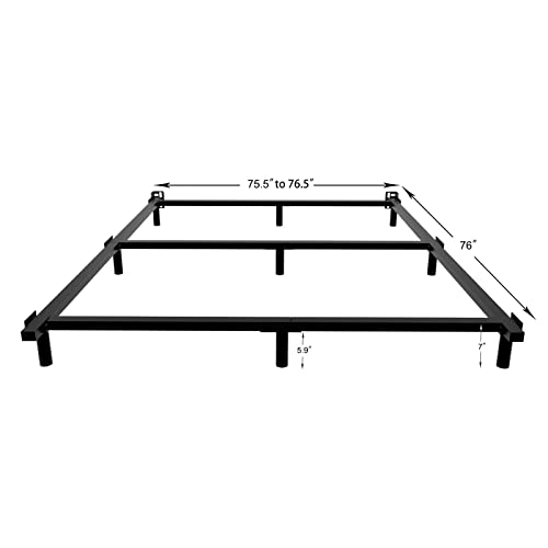 AMOBRO Bed Frame King Size, Easy Assembly Metal King Bed Frame for Boxspring and Mattress, 7 Inchs Heavy Duty 9 Legs Support Base Tool-Free