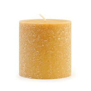 root candles beeswax blend timberline unscented pillar candle, 3 x 3-inch, butterscotch