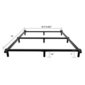 AMOBRO Bed Frame Queen Size, Easy Assembly Metal Queen Bed Frame for Boxspring and Mattress, 7 Inchs Heavy Duty 9 Legs Support Base Tool-Free