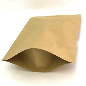 250g 8oz Kraft Stand Up Pouches,Zip Lock Stand Up Bags,Kraft Paper Stand up Zipper Pouches Coffee Bags Coffee Pouches with Valve Reusable (Pack of25)