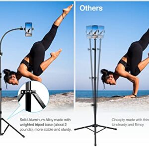 Elitehood 81" Tall Tripod for iPhone, Flexible Phone Tripod with 17in Adjustable Gooseneck, Cell Phone Tripod Stand with Remote Compatible with iPhone 13 Pro Max / 13 Pro / 12 Pro Max, Android Phone