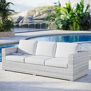 modway eei-4305-lgr-whi sofa, light gray white, 35 x 88 x 33
