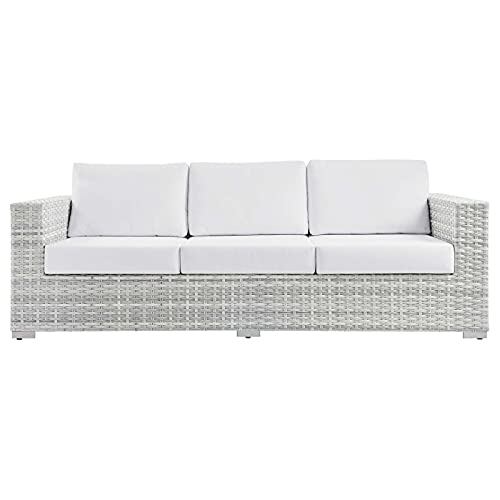 Modway EEI-4305-LGR-WHI Sofa, Light Gray White, 35 x 88 x 33