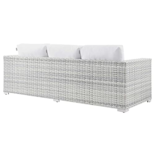 Modway EEI-4305-LGR-WHI Sofa, Light Gray White, 35 x 88 x 33