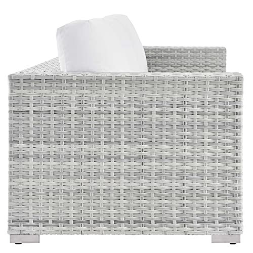 Modway EEI-4305-LGR-WHI Sofa, Light Gray White, 35 x 88 x 33