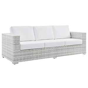 Modway EEI-4305-LGR-WHI Sofa, Light Gray White, 35 x 88 x 33