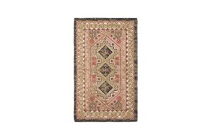 french connection – stonewash rug | cherokee strawberry style | modern boho home décor | rectangle accent area rug | 100% cotton | measures 2'4 x 4 | blush