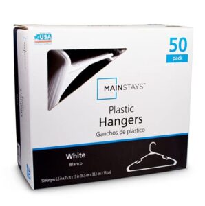 mainstays plastic hangers white - 50 pack