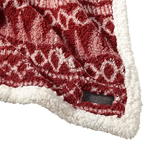 Eddie Bauer - Throw Blanket, Reversible Sherpa Bedding, Warm & Lightweight Home Decor for Colder Months (Alpine Fair Isle, Throw)