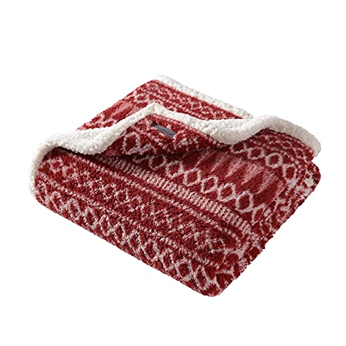 Eddie Bauer - Throw Blanket, Reversible Sherpa Bedding, Warm & Lightweight Home Decor for Colder Months (Alpine Fair Isle, Throw)