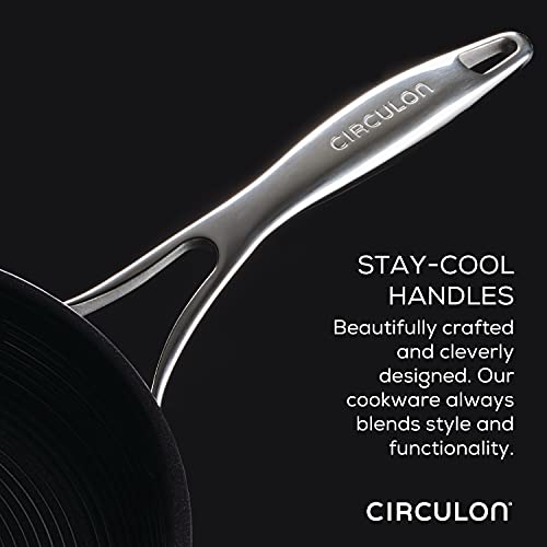 Circulon Clad Stainless Steel Frying Pan/Skillet with Hybrid SteelShield and Nonstick Technology, 12.5 Inch - Silver