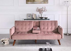 us pride furniture charming convertible sofa sofabed, rose