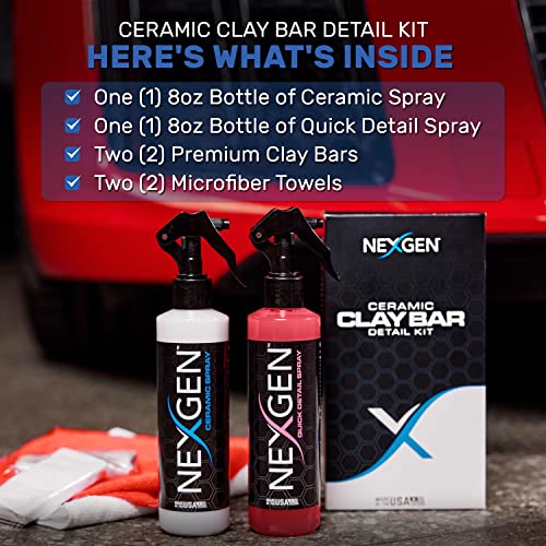 Nexgen Premium Clay Bar Kit — Complete Car Cleaning Kit — 5 Piece Professional-Grade Clay Bars Auto Detailing Wax Kit for Cars, RVs, Motorcycles, Boats, and ATVs