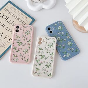 ZTOFERA Compatible with iPhone 11 Case for Girls Women, Floral Flower Pattern Design Silicone Case, Slim Shockproof TPU Protective Bumper Case Cover for iPhone 11 (6.1"), Beige