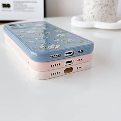ZTOFERA Compatible with iPhone 11 Case for Girls Women, Floral Flower Pattern Design Silicone Case, Slim Shockproof TPU Protective Bumper Case Cover for iPhone 11 (6.1"), Beige