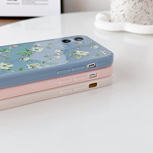 ZTOFERA Compatible with iPhone 11 Case for Girls Women, Floral Flower Pattern Design Silicone Case, Slim Shockproof TPU Protective Bumper Case Cover for iPhone 11 (6.1"), Beige