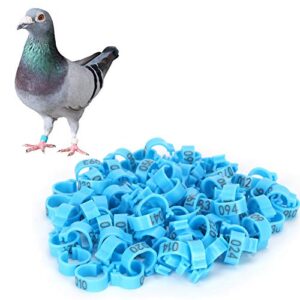 01 bird foot clip, easy to and use poultry leg rings and light weight bird leg bands for homing pigeons for outdoor(blue)