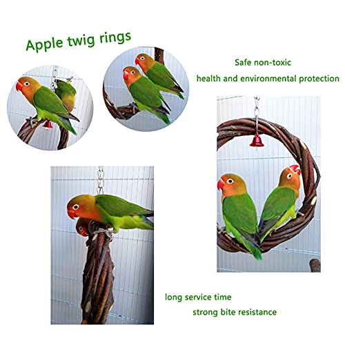 kathson Wood Bird Perch Parrot Stand Platform Branches Parakeet Swing Chew Toys Natural Paw Grinding Stick Cage Accessories for Cockatiels Budgie Conure Finches Lovebirds 8PCS