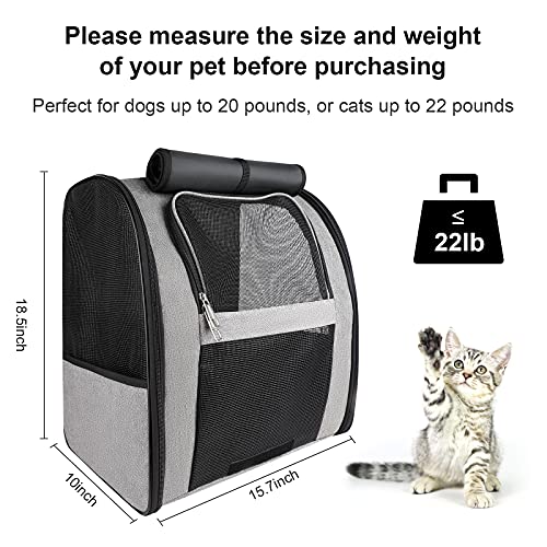 FOYOPET Pet Carrier Backpack for Cats and Dogs Up to 22 lbs, Collapsible Cat Carrier for Large Cats, Small Dog Carrier Ventilated Design for Puppies, Rabbits, Small Pets Travel, Hiking & Outdoor Use