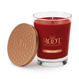 root candles honeycomb veriglass beeswax blend scented candle, large, fall leaves