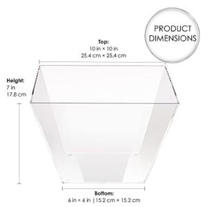 Elavain Acrylic Clear Bowl for Serving, Heavy Duty Punch Bowl, Extra Large Mixing Bowl, Elegant Square Salad Bowl for Party, Bridal Shower, Fruit, Snack & Chips, | Shatter Resistant | Capacity: 216 oz