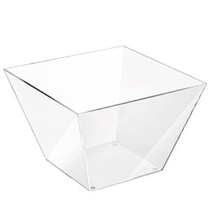 Elavain Acrylic Clear Bowl for Serving, Heavy Duty Punch Bowl, Extra Large Mixing Bowl, Elegant Square Salad Bowl for Party, Bridal Shower, Fruit, Snack & Chips, | Shatter Resistant | Capacity: 216 oz