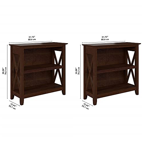 Bush Furniture Key West Small 2 Shelf Bookcase - Set of 2 in Pure White Oak