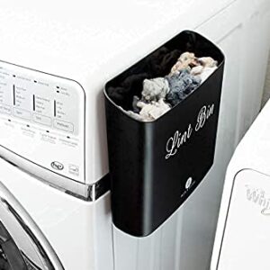 A.J.A. & MORE Lint Holder Bin and Dryer Sheet Dispenser Magnetic for Laundry Room Organization (Matte Black)