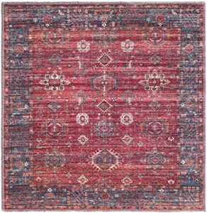 rugs com maahru collection washable rug,square rust red low-pile rug perfect for living rooms, kitchens, entryways antique red 3 ft 3 square