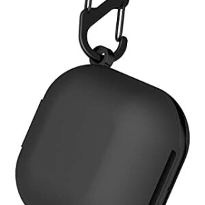 Geiomoo Silicone Carrying Case Compatible with Galaxy Buds2, Galaxy Buds Pro, Galaxy Buds Live, Portable Scratch Shock Resistant Cover with Carabiner (Black)