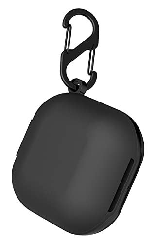 Geiomoo Silicone Carrying Case Compatible with Galaxy Buds2, Galaxy Buds Pro, Galaxy Buds Live, Portable Scratch Shock Resistant Cover with Carabiner (Black)