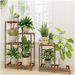 homkirt plant stand indoor outdoor, plant shelf upgraded height tall plant stand for corner wood wooden tiered plant rack holder organizer display for multiple plants for patio porch balcony garden（8 tier）