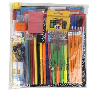 60 Piece School Supplies Kit for Kids (K-12) School Supply Bundle Includes Notebooks, Folders, White Board, and More