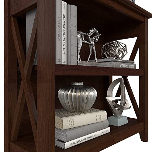 Bush Furniture Key West Small 2 Bookcase in Bing Cherry