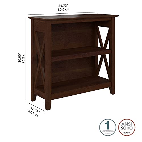 Bush Furniture Key West Small 2 Bookcase in Bing Cherry