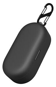 geiomoo silicone carrying case compatible with tozo t10, portable scratch shock resistant cover with carabiner (black)