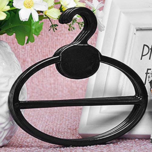 10Pcs Circle Shape Clothes Hanger Multifunction Scarf Belt Hangers Tie Scarf Ring Hanger Non Slip Non Slip Organizer Hangers Hook Rack for Ties Scarves Shawls(Black)