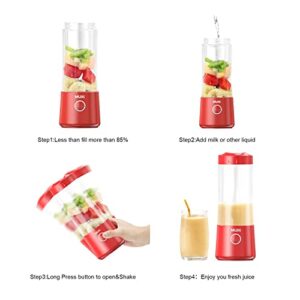 Mulli Portable Blender 16oz USB-C Rechargeable Personal Mixer for Smoothie and Shakes, Mini Blender with Six Blades,2x2000mAh for Baby Food,Travel,Gym