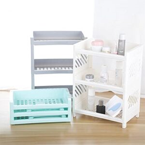 XINGWANG Three-Layer Desktop Storage Rack, Foldable Office Stationery Storage Rack,Kitchen Seasoning Storage Rack, Bathroom Cosmetic Storage Rack (White, 3-Layer)