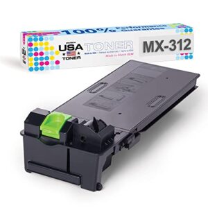 made in usa toner compatible replacement for sharp mx312nt, mx-m260, mx-m264n, mx-m310, mx-m314n, mx-m354n (black, 1 cartridge)