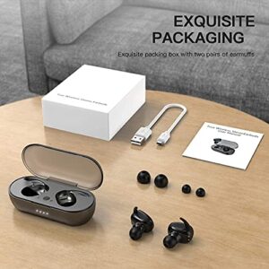 Qisebin Wireless Earbuds True Wireless Earbuds Bluetooth Headphones with Microphone Bluetooth Earbuds Stereo Calls Extra Bass 36H for Workout(Charging Case Included) - Black