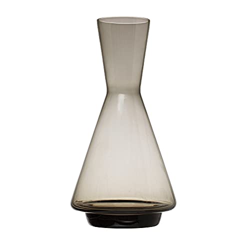 Bloomingville Modern Wine Smoked Glass Decanter, 10.75"