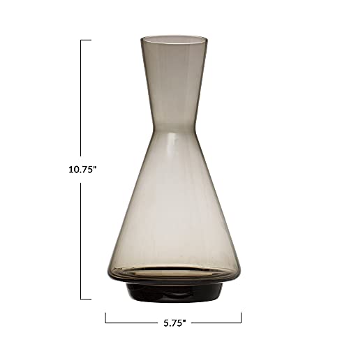 Bloomingville Modern Wine Smoked Glass Decanter, 10.75"