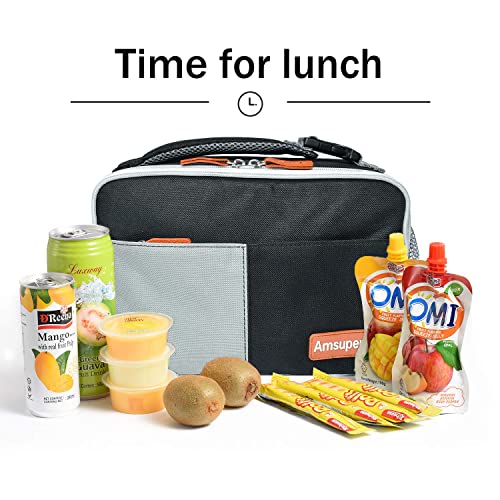 Lunch Boxes/Lunch Bag One Size,Insulated Lunch Bag with FDA Silicone Lids ,Lunch Box Insulated Lunch Container,Lunch box small, Gray