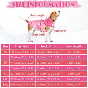 Dora Bridal Reversible Dog Jacket Dog Coat-Camouflage Dog Winter Coat with Leash Hole-Polar Fleece Dog Coats for Small Dogs-Windproof Camo Dog Cold Weather Coats-Winter Coats for Dogs-Camo Pink-s